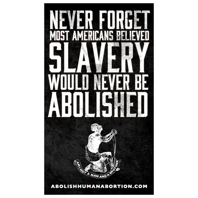 "Never Forget Slavery Was Abolished" Dropcard